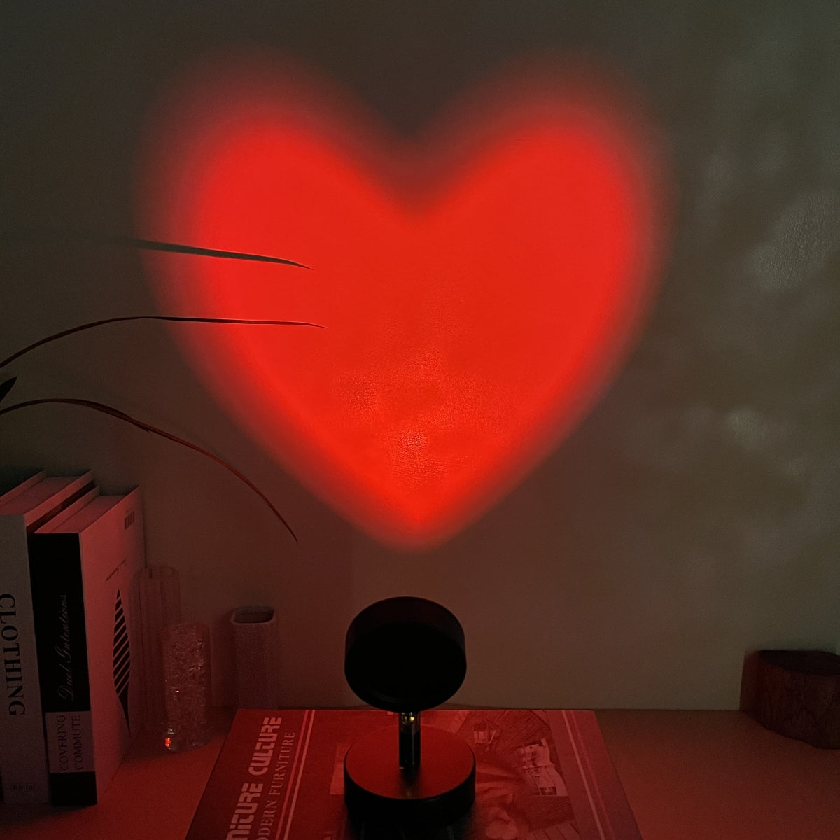 Red Heart Projection Mood Light, Party Atmosphere, Mood Lighting, Contemporary Light, Stylish Decor, Compact Design, Durable Material, Tabletop Light, Projection Lamp, Home Decorators, Cozy Ambiance