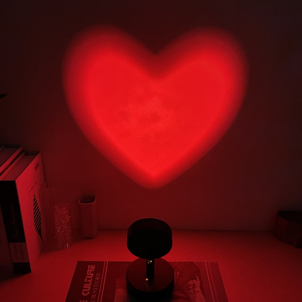 Red Heart Projection Mood Light, Party Atmosphere, Mood Lighting, Contemporary Light, Stylish Decor, Compact Design, Durable Material, Tabletop Light, Projection Lamp, Home Decorators, Cozy Ambiance