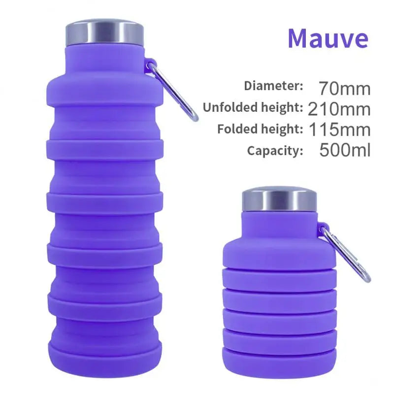 Collapsible Silicone Water Bottle – BPA-Free Reusable Foldable Bottle for Travel, Hiking & Outdoor Sports