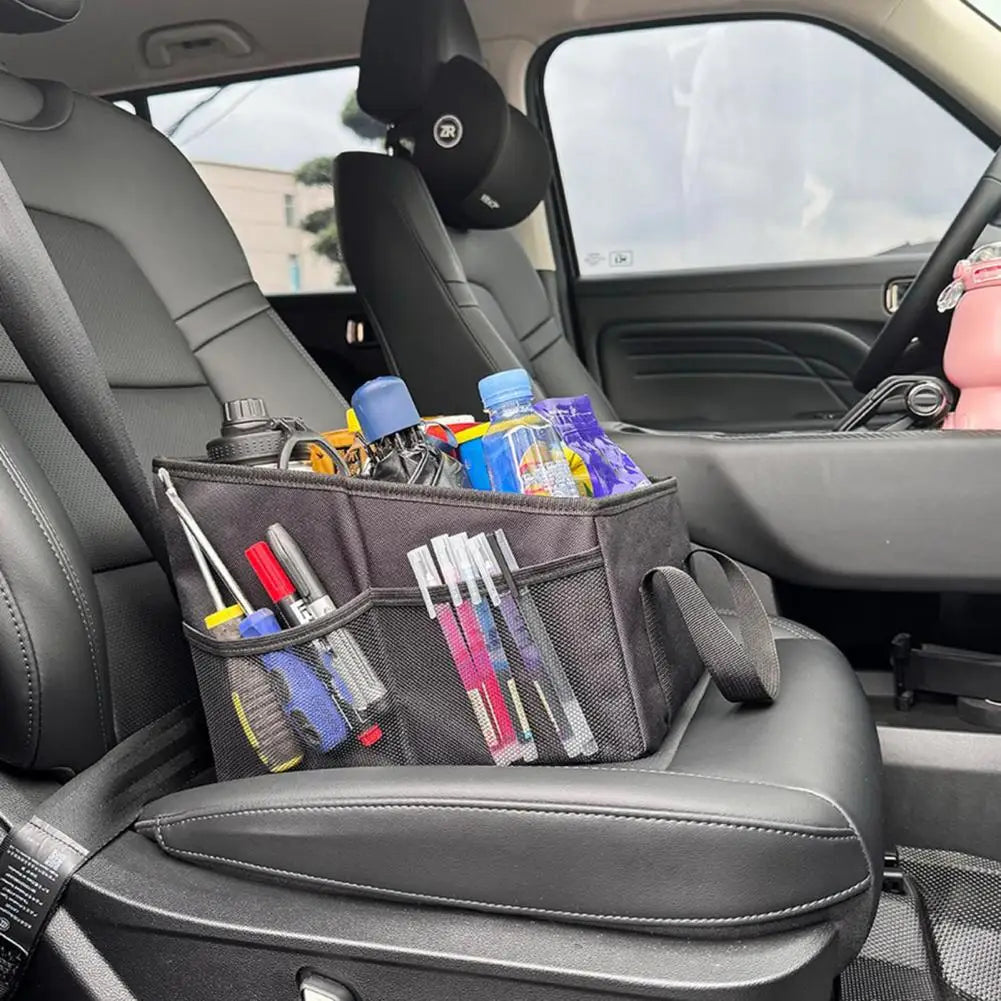 📋 Title:
Foldable Car Trunk Organizer | Multi-Pocket Large Storage Box | Save Space Seat Organizer Bin with Adjustable Straps