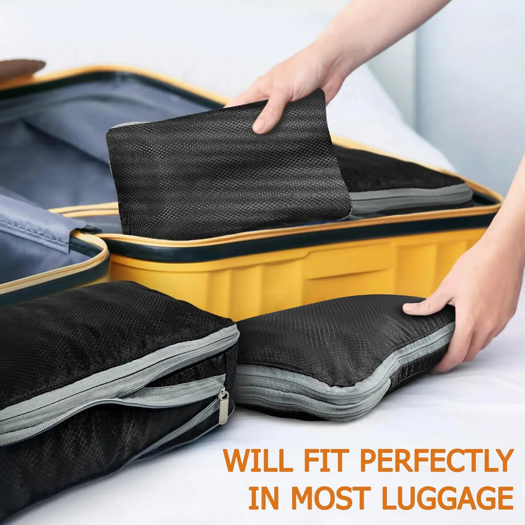 Travel Compression Packing Cubes – Waterproof Organizer Set