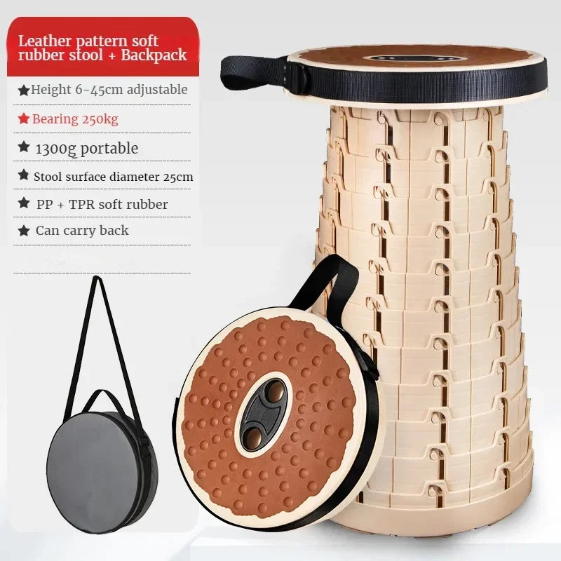 Adjustable Telescoping Folding Stool – Travel & Outdoor Use