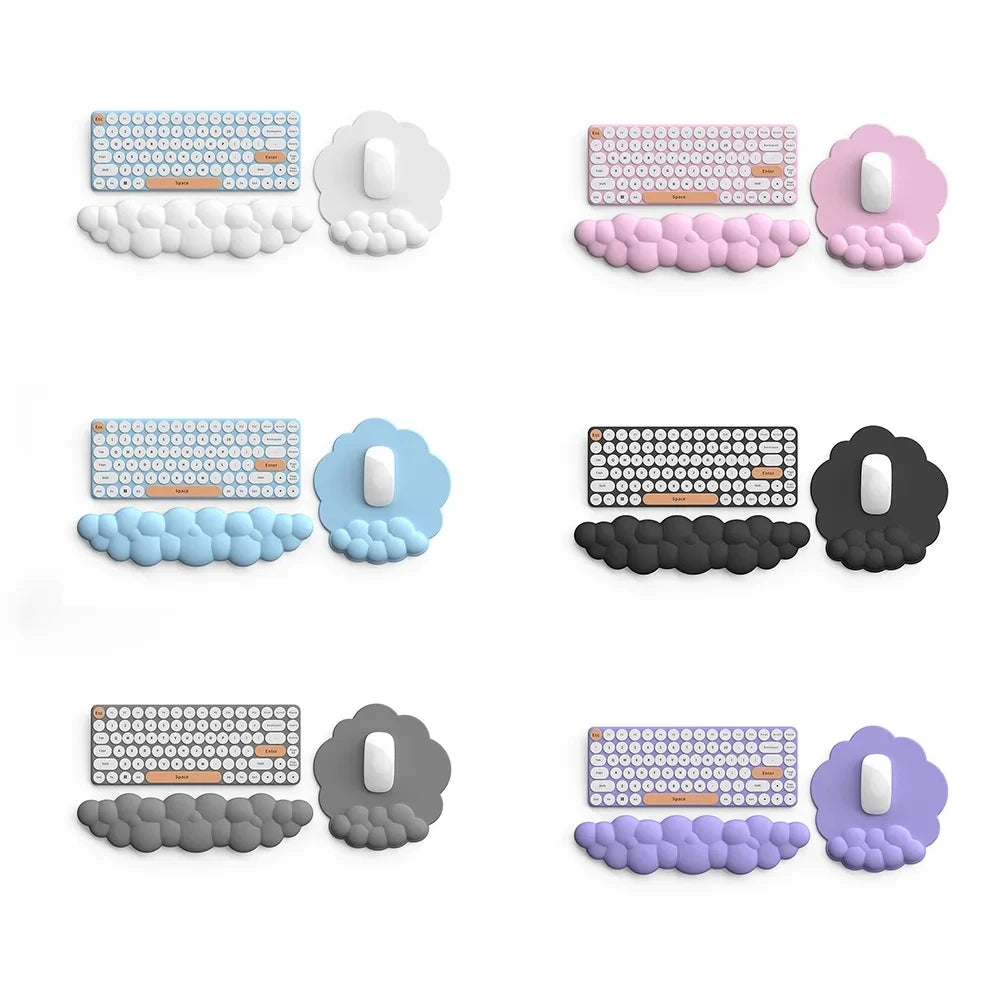 Cloud Wrist Rest Set for Keyboard & Mouse – Ergonomic Soft Support for Comfortable Typing & Gaming