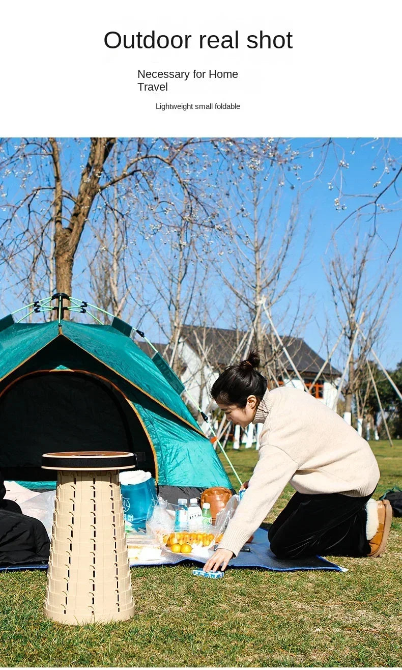 Adjustable Telescoping Folding Stool – Travel & Outdoor Use