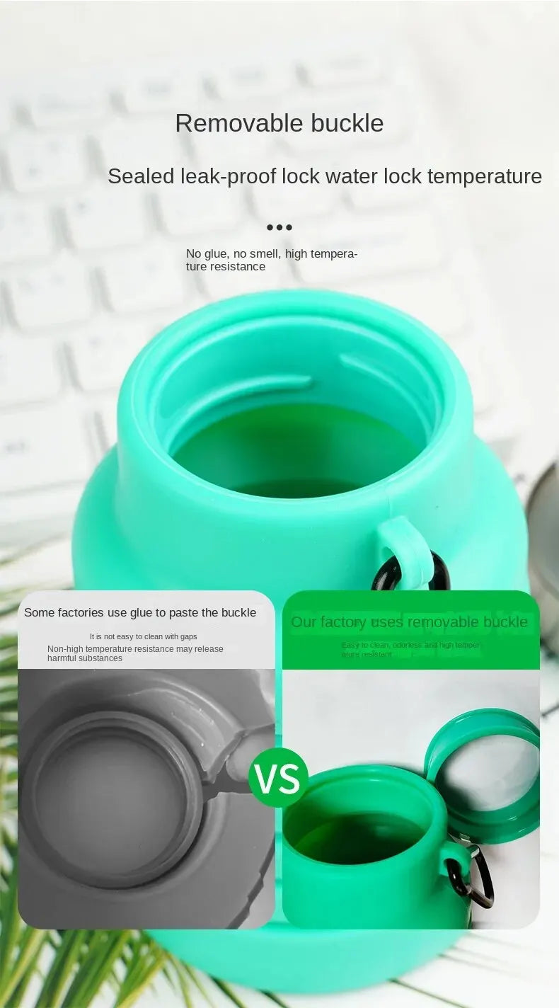 Collapsible Silicone Water Bottle – BPA-Free Reusable Foldable Bottle for Travel, Hiking & Outdoor Sports