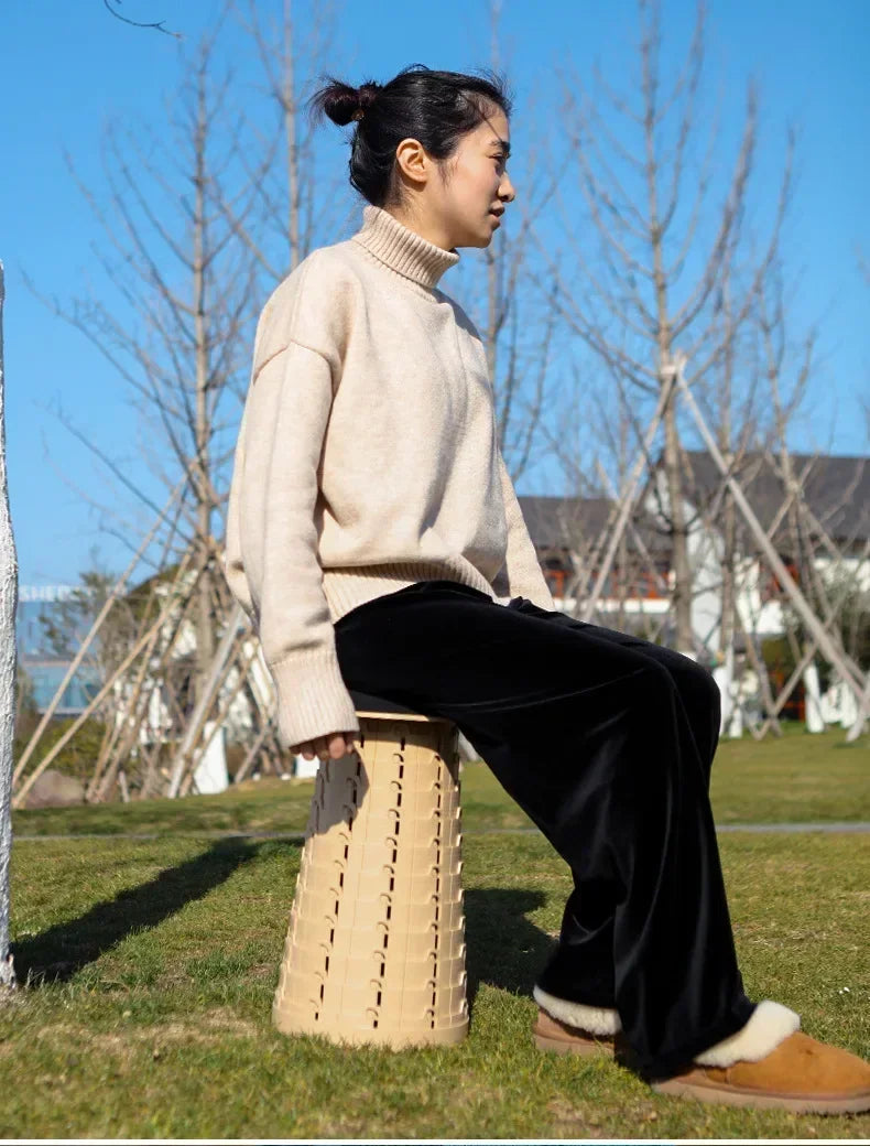 Adjustable Telescoping Folding Stool – Travel & Outdoor Use