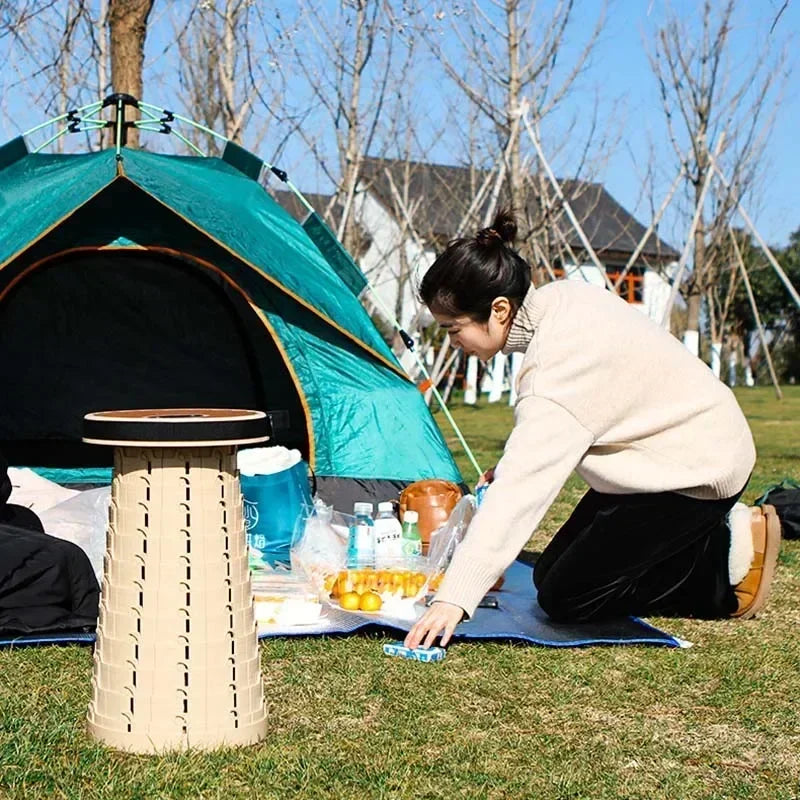 Adjustable Telescoping Folding Stool – Travel & Outdoor Use