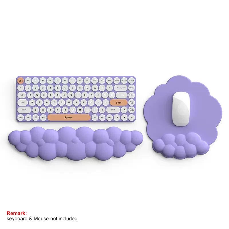 Cloud Wrist Rest Set for Keyboard & Mouse – Ergonomic Soft Support for Comfortable Typing & Gaming