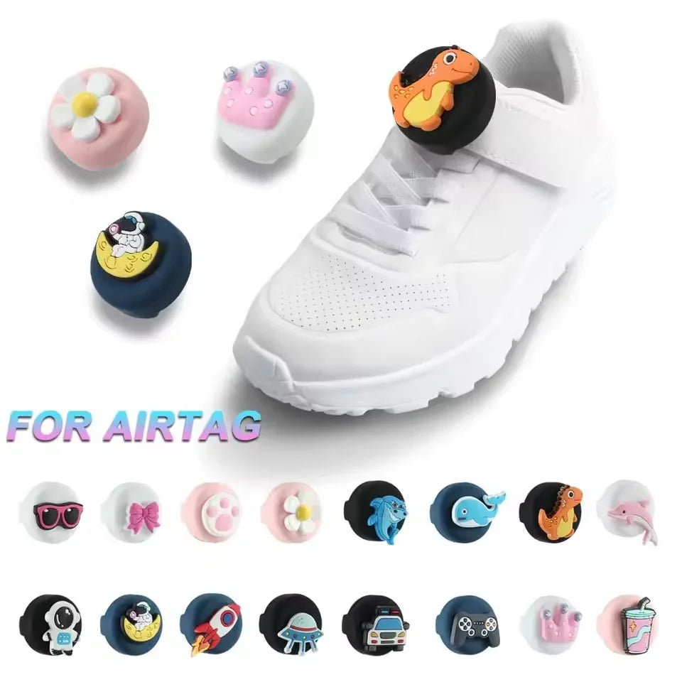 Kids Waterproof AirTag Shoelace Holder – Hidden GPS Tracker Case with Cute Cartoon Design