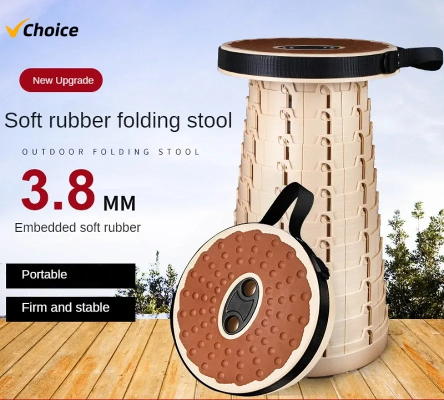 Adjustable Telescoping Folding Stool – Travel & Outdoor Use