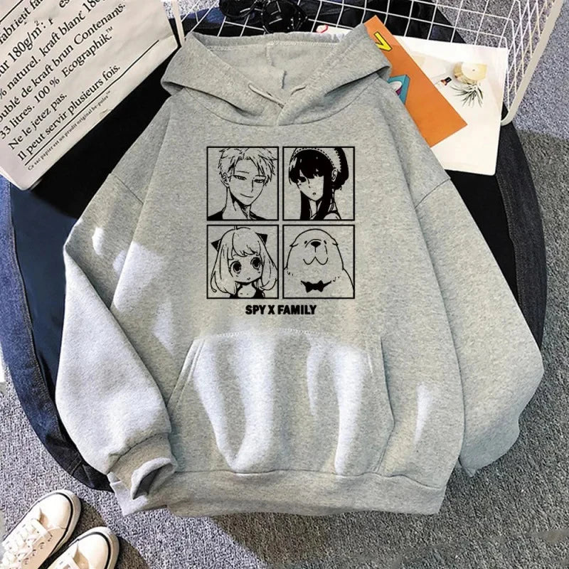 Anime Hoodie Kawaii Forger Anya Spy X Family Kawaii Manga Graphic Sweatshirt