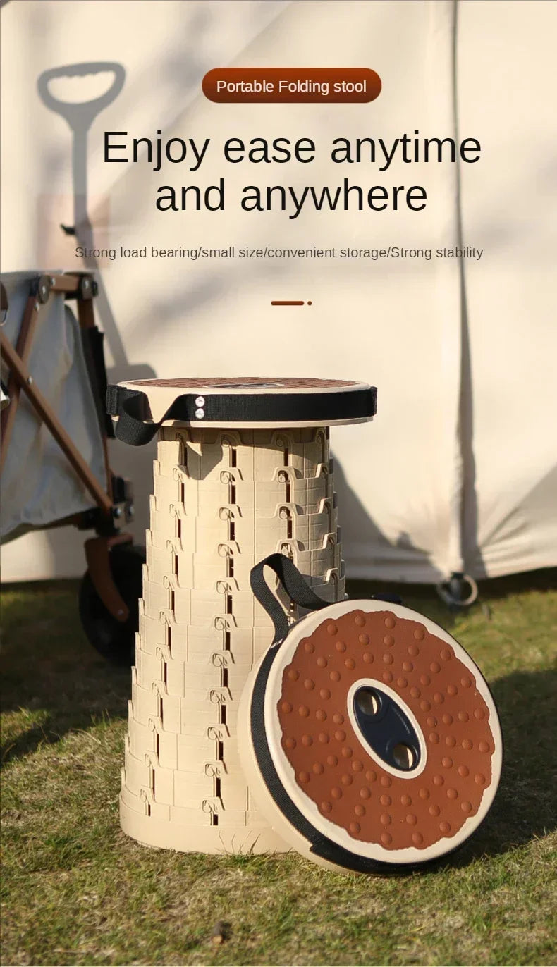 Adjustable Telescoping Folding Stool – Travel & Outdoor Use