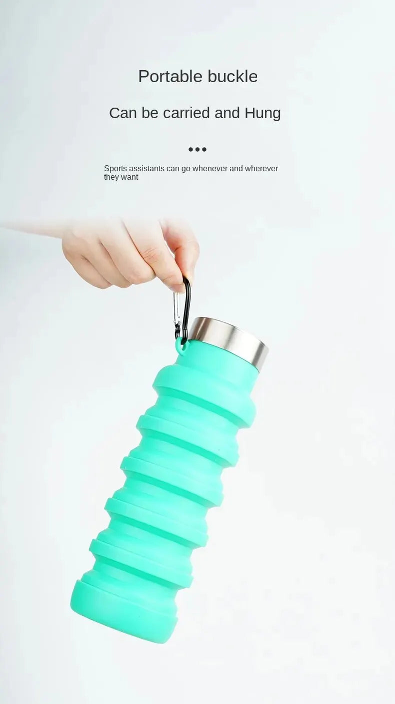 Collapsible Silicone Water Bottle – BPA-Free Reusable Foldable Bottle for Travel, Hiking & Outdoor Sports