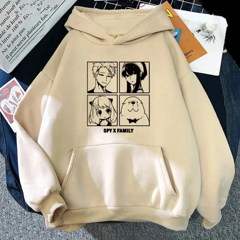 Anime Hoodie Kawaii Forger Anya Spy X Family Kawaii Manga Graphic Sweatshirt